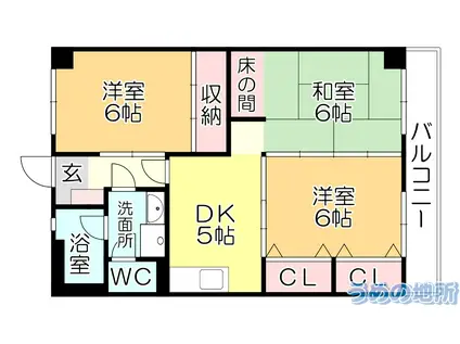 翠水ビル(3DK/3階)の間取り写真
