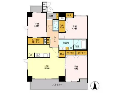 フロンティア・コンフォート研究学園(3LDK/14階)の間取り写真