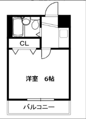 プレジデント河合(1K/4階)の間取り写真
