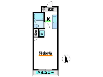 ハイム佐藤(1K/3階)の間取り写真