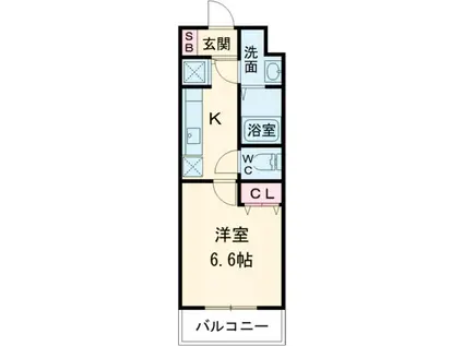 シャルマンフジ神戸芦原通(1K/1階)の間取り写真