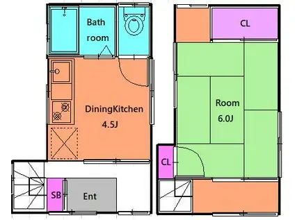 船橋5丁目1DK(1DK/1階)の間取り写真