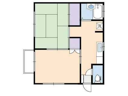 トキワハイツ2(2K/1階)の間取り写真