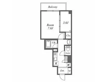 プレジール芝大門(1SK/5階)の間取り写真