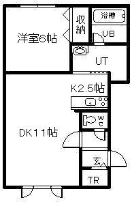 キャンディA(1LDK/2階)の間取り写真