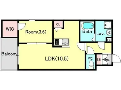 ジーメゾン金山(1LDK/3階)の間取り写真
