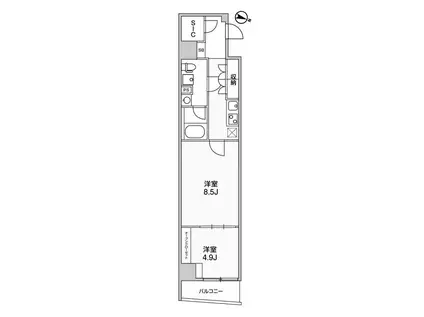 WEAVE BASE ITABASHI HONSHO(2K/3階)の間取り写真
