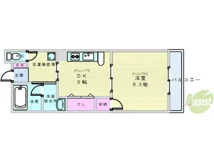 フローラ・ムラタハイツ(1DK/1階)の間取り写真