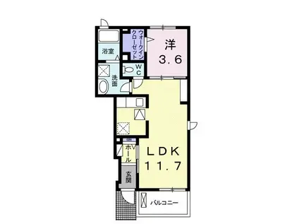サンシャイン・スクエア(1LDK/1階)の間取り写真