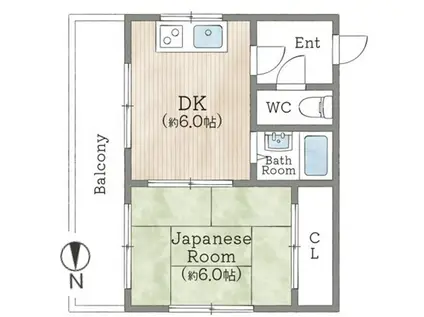 アネックス大庄(1DK/4階)の間取り写真