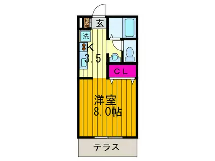 マシャンブル(1K/1階)の間取り写真