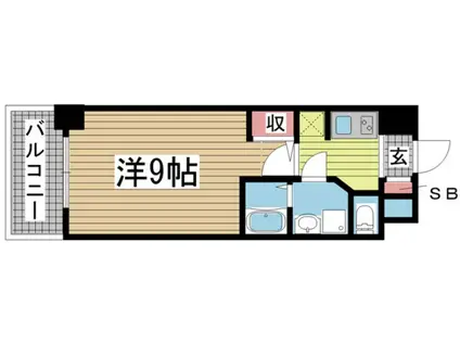 S-RESIDENCE神戸磯上通(1K/12階)の間取り写真