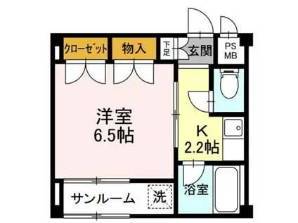 AWAビル(1K/3階)の間取り写真