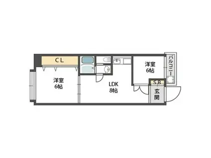 ホワイトハイツ(2LDK/7階)の間取り写真