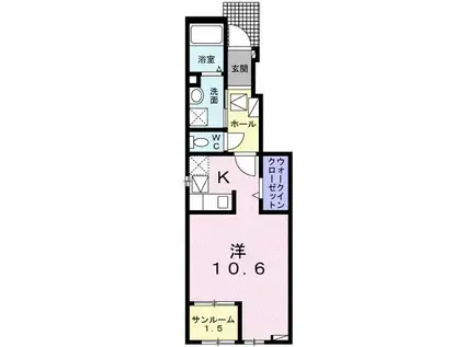 ラーク森II(1LDK/2階)の間取り写真