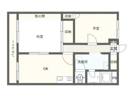 グリーンパレス寺山(2LDK/2階)の間取り写真