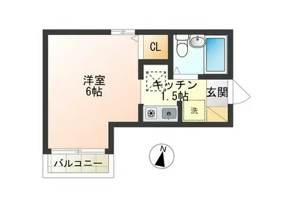 サンルグラン(1K/1階)の間取り写真