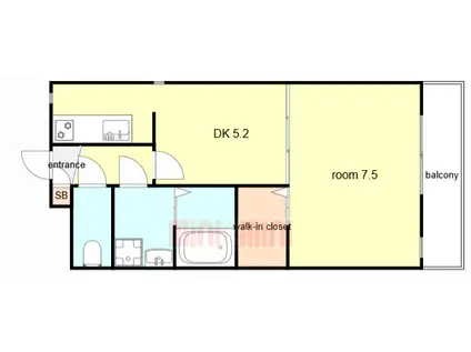 ジュネス姫里I(1DK/3階)の間取り写真