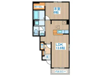 リッチ・ノールI(1LDK/1階)の間取り写真