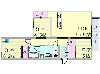 ラ ルーシュ(3LDK/3階)の間取り写真