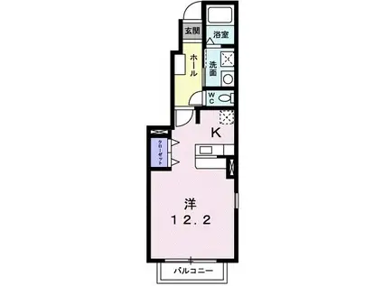 オオクラパートII(ワンルーム/1階)の間取り写真
