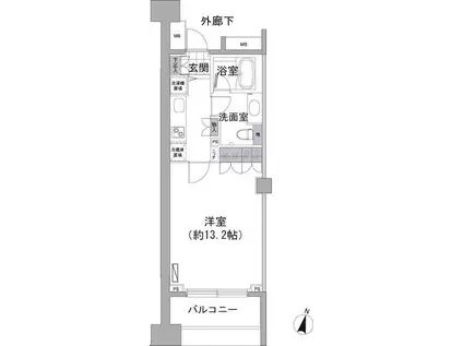アビティ目黒(1K/2階)の間取り写真