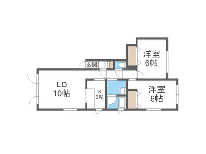 ジェンティーレ北公園(2LDK/2階)の間取り写真