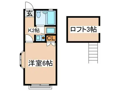 ヒカリハイツ(1K/1階)の間取り写真