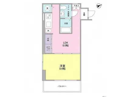 ブリックプレイス(1LDK/2階)の間取り写真