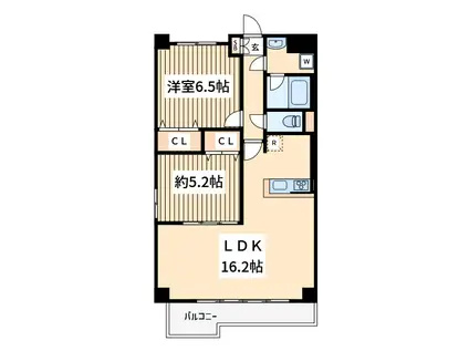 クアドリフォリエ ブルー(1SLDK/4階)の間取り写真