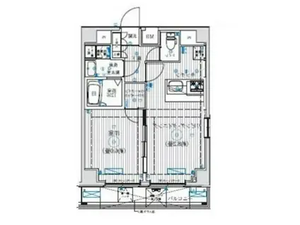 リライア大井町ヒルズ(1LDK/5階)の間取り写真