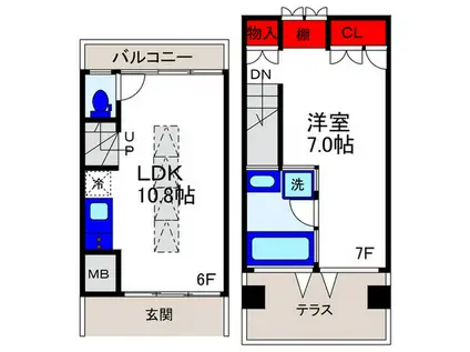 イースト-1(1LDK/6階)の間取り写真