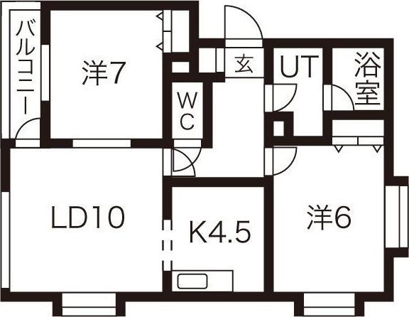 コルティール3番館(2LDK/1階)の間取り写真