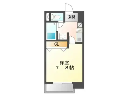 ルミエール本陣(1K/5階)の間取り写真