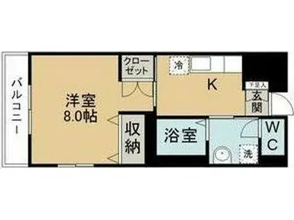 クリエートハイツ南大野田(1K/2階)の間取り写真