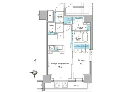 ブラウ菊川プレイス(1LDK/2階)の間取り写真