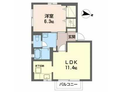 パル・ストーン(1LDK/1階)の間取り写真