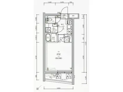 ヴォーガコルテ上板橋(1K/3階)の間取り写真