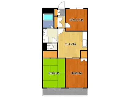 キャッスル向ヶ丘(3DK/3階)の間取り写真