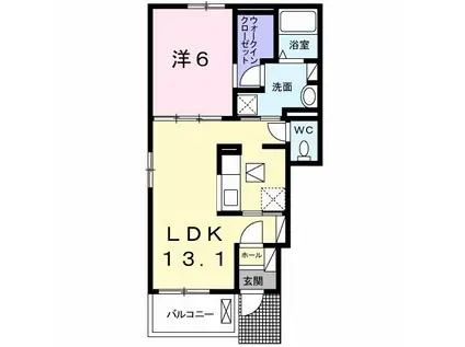 メゾン フローラル(1LDK/1階)の間取り写真