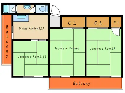 冨士マンション(3DK/4階)の間取り写真