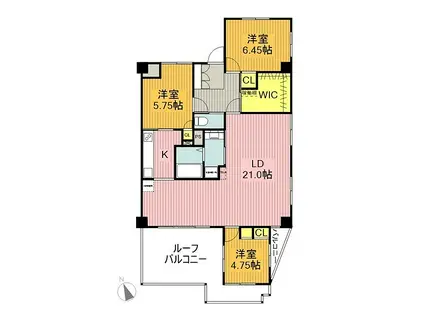 シャトー桜ヶ丘III(3SLDK/1階)の間取り写真