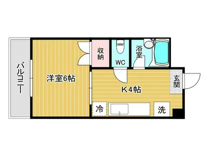 オークヴィラ小倉(1K/6階)の間取り写真