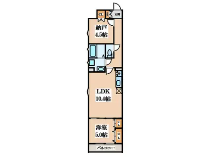 フォレストクリエオーレ枚岡弐番館(1SLDK/2階)の間取り写真