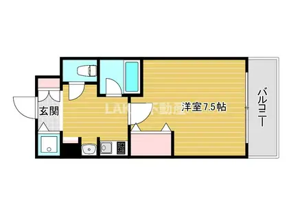 ジュネーゼ・グラン心斎橋東(1K/11階)の間取り写真