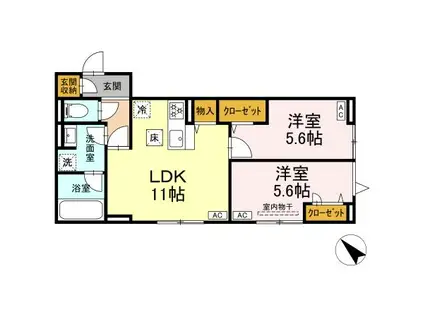 DーPLAISIR(2LDK/1階)の間取り写真