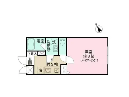 RJカーサ松陰神社(1K/2階)の間取り写真