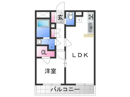 レオパレス大野芝II(1LDK/1階)の間取り写真