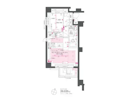 ZOOM渋谷笹塚SECOND(1LDK/3階)の間取り写真