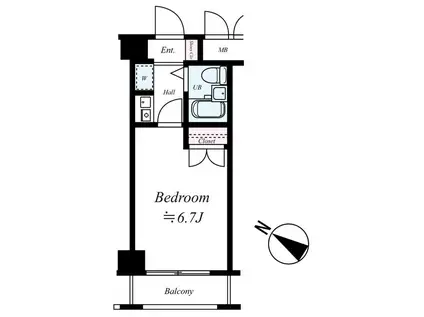 ガラ・シティ高井戸(1K/3階)の間取り写真